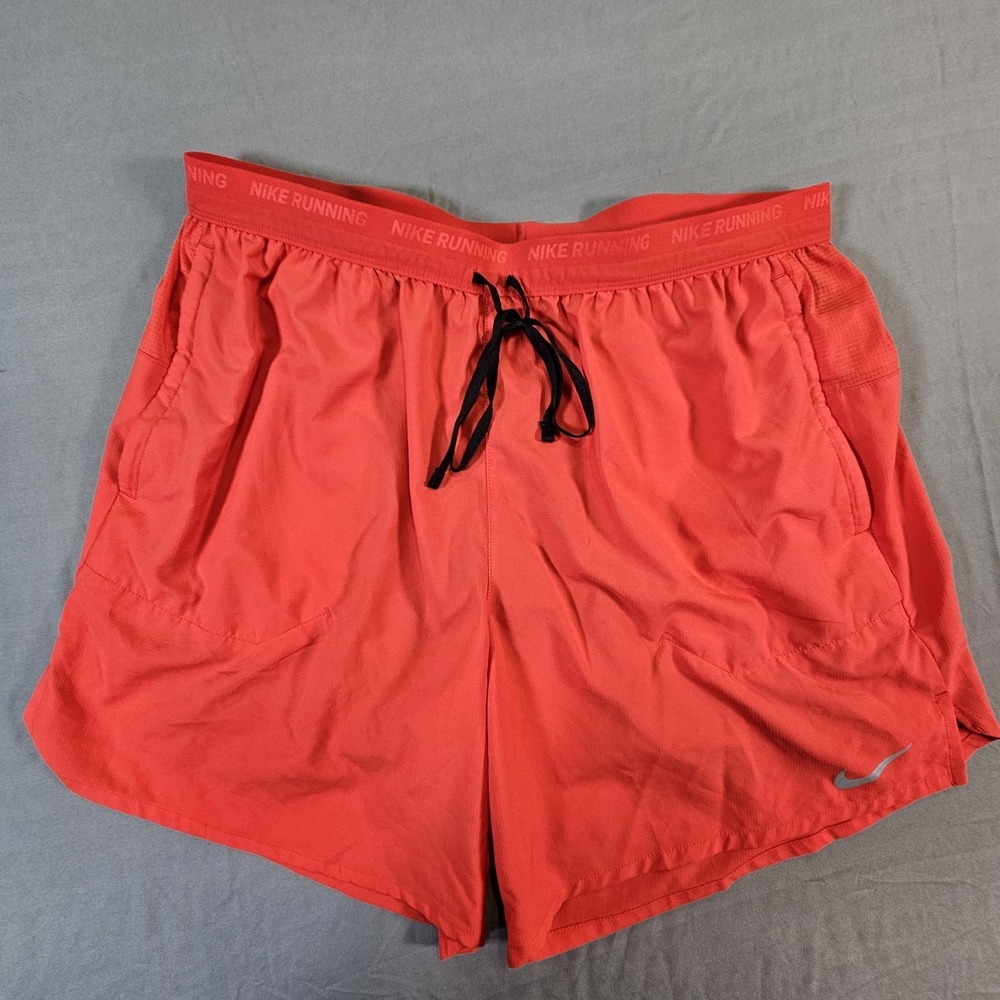 Nike Shorts Mens Extra Large XL Red Dri-Fit Brief-Lined Running Shorts